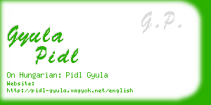 gyula pidl business card